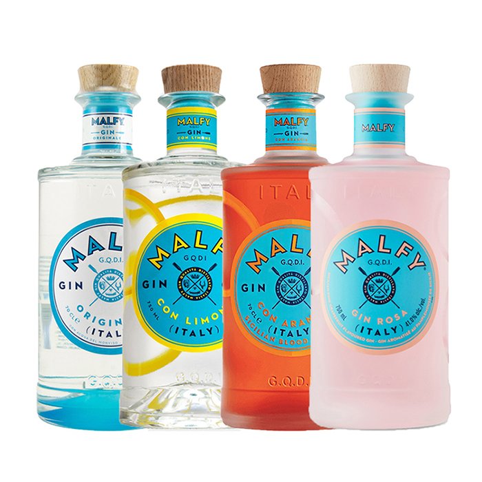 Gin Malfy nei gusti arancia e pompelmo rosa 70 cl